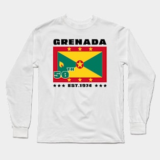 Grenada 50th Independence Day Grenadian Pride Grenada Flag Long Sleeve T-Shirt